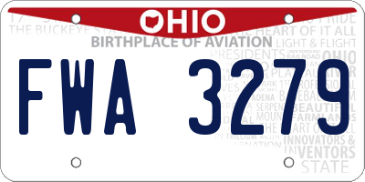 OH license plate FWA3279