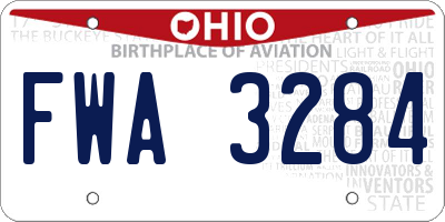 OH license plate FWA3284