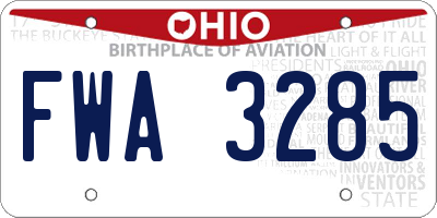 OH license plate FWA3285