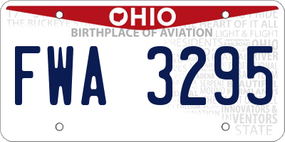 OH license plate FWA3295