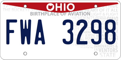 OH license plate FWA3298
