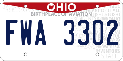 OH license plate FWA3302