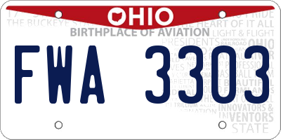 OH license plate FWA3303