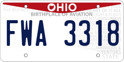 OH license plate FWA3318