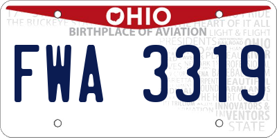 OH license plate FWA3319