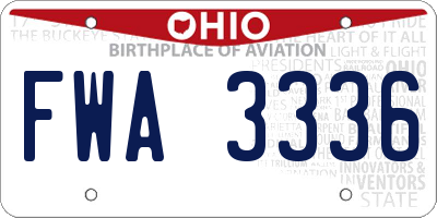 OH license plate FWA3336
