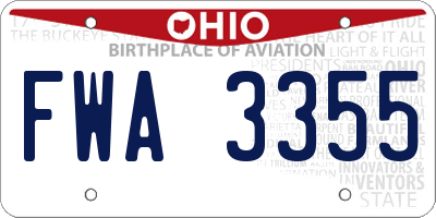 OH license plate FWA3355