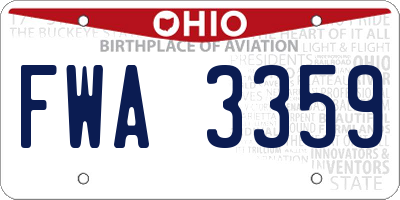 OH license plate FWA3359