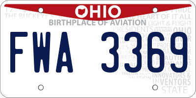 OH license plate FWA3369