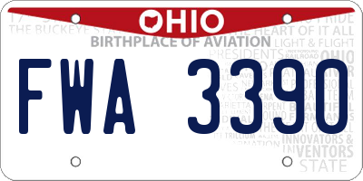 OH license plate FWA3390