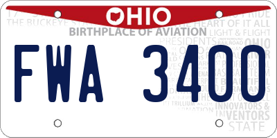 OH license plate FWA3400