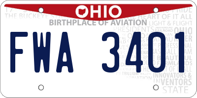 OH license plate FWA3401