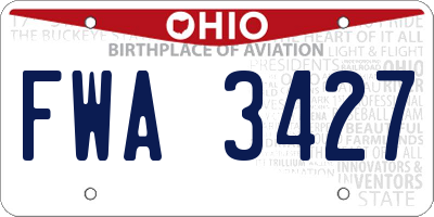 OH license plate FWA3427