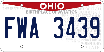 OH license plate FWA3439