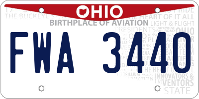 OH license plate FWA3440