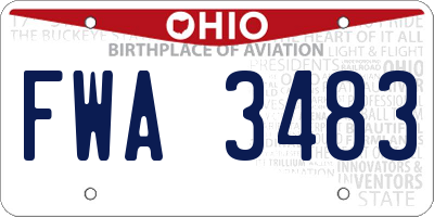 OH license plate FWA3483