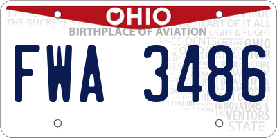 OH license plate FWA3486