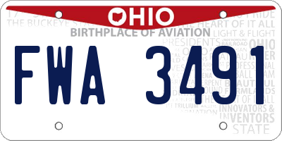 OH license plate FWA3491