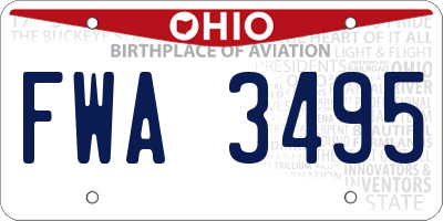 OH license plate FWA3495