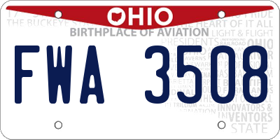 OH license plate FWA3508