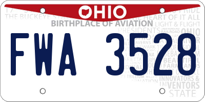 OH license plate FWA3528