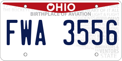 OH license plate FWA3556