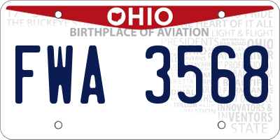 OH license plate FWA3568