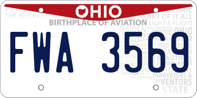 OH license plate FWA3569