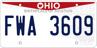 OH license plate FWA3609