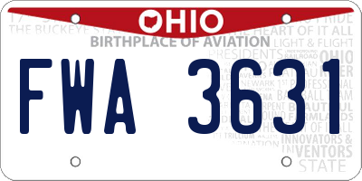 OH license plate FWA3631