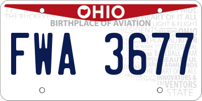 OH license plate FWA3677