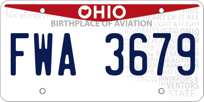 OH license plate FWA3679