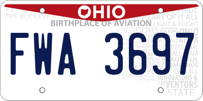 OH license plate FWA3697
