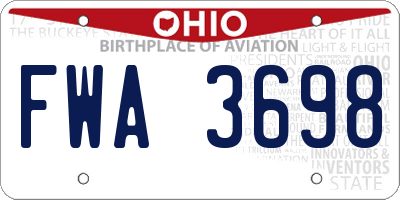 OH license plate FWA3698