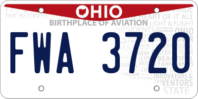 OH license plate FWA3720