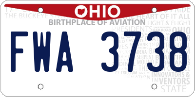 OH license plate FWA3738