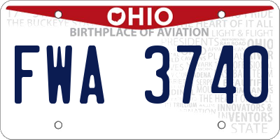 OH license plate FWA3740