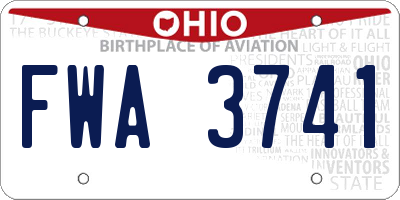 OH license plate FWA3741