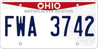 OH license plate FWA3742