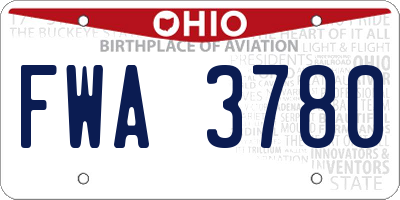 OH license plate FWA3780