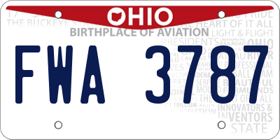 OH license plate FWA3787