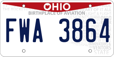 OH license plate FWA3864