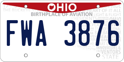 OH license plate FWA3876