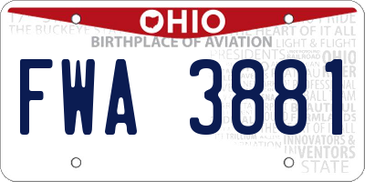 OH license plate FWA3881