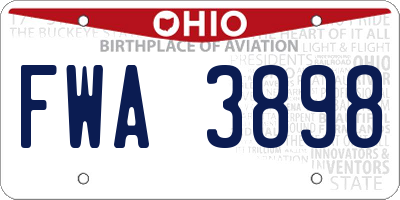 OH license plate FWA3898