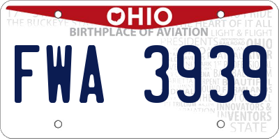 OH license plate FWA3939