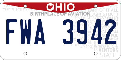 OH license plate FWA3942