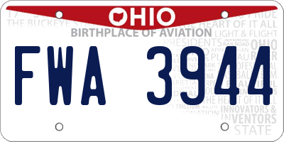 OH license plate FWA3944