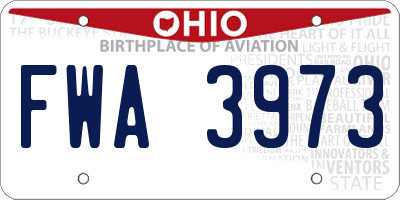 OH license plate FWA3973