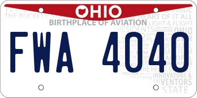 OH license plate FWA4040